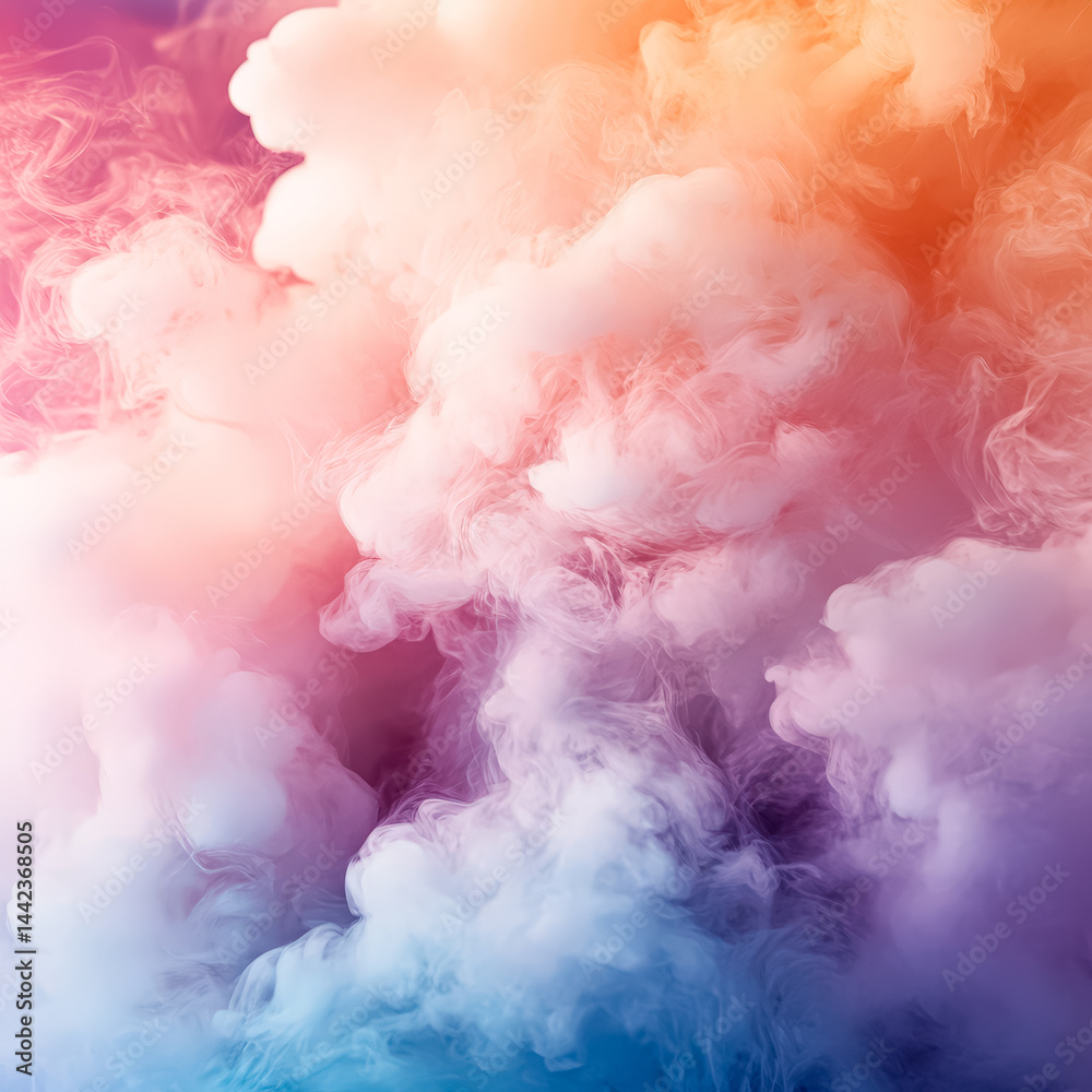 Naklejka premium Colorful cloud of smoke with a blue and pink swirl