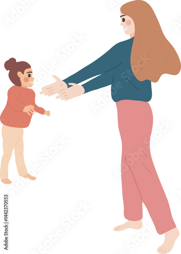 Illustration of Parent Welcoming Child