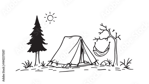 Digital Nomad Travel Art line art journey in simple lines