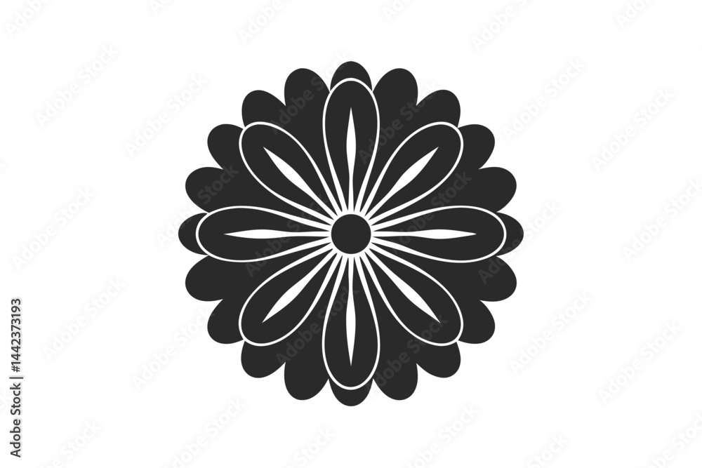 Fototapeta premium Flower icon vector silhouette illustration isolated on white background