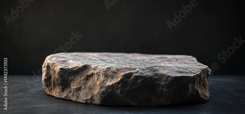 Obraz na płótnie Rough, dark gray stone slab on dark background. w salonie