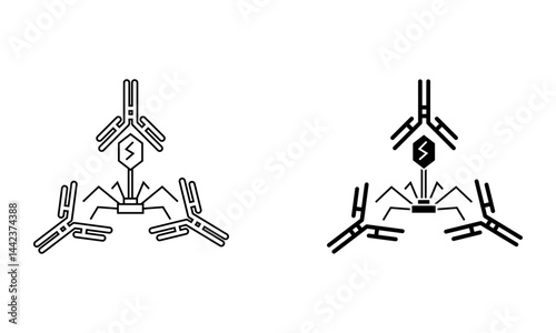antibody against bacteriophage virus icon vector