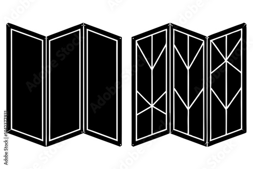 Folding Screen icon vector silhouette illustration isolated on white background