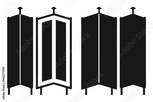 Folding Screen icon vector silhouette illustration isolated on white background