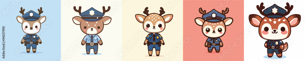 Obraz premium deer vector in police uniform