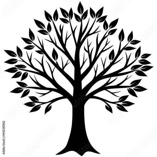  tree silhouette  vector illustration on white background