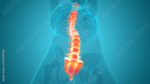 Spinal Cord Vertebral Column of Human Skeleton System Anatomy