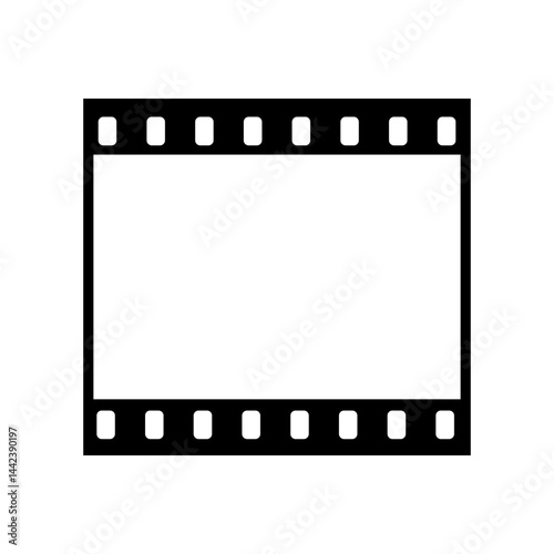 Film strip frame. Cinema tape. Photo negative, filmstrip. Movie black seamless vector illustration on white background for cinema-themed projects, movie posters and photographic albums.