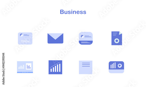 Email message chart communication business icon pack