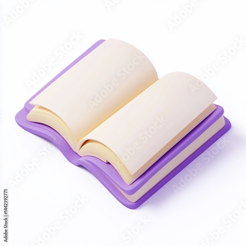 Obraz na płótnie Open purple book with blank pages, 3D render. w salonie