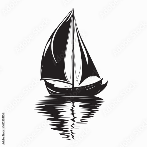 Traditional Dhows Stock Vectors and Vector Art Isolated on white background.