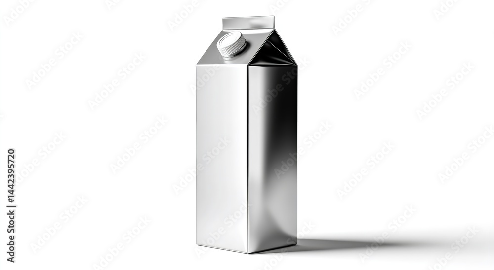 White milk carton mockup with text on a pastel background, 3D rendering for branding or packaging design presentation White milk carton mockup with text on a pastel background, 3D rendering for branding or packaging design presentation