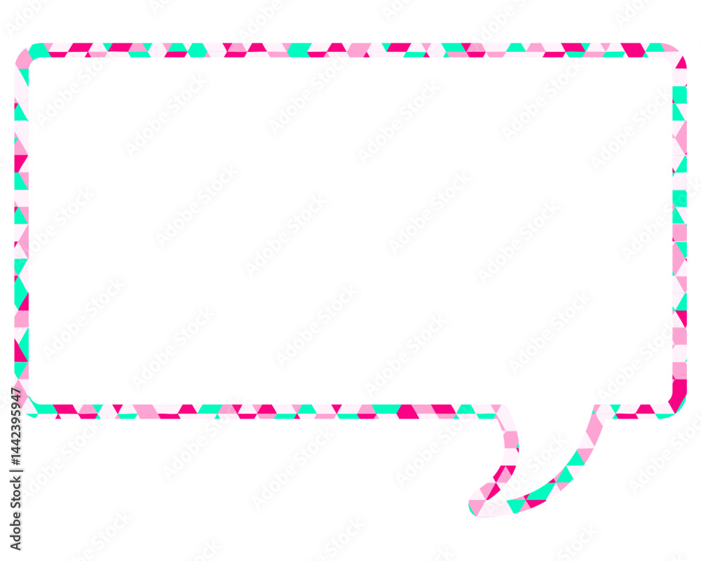 Fototapeta premium ステンドグラス風吹き出し 三角形模様 四角形