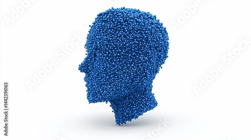 Blue head profile, clustered form