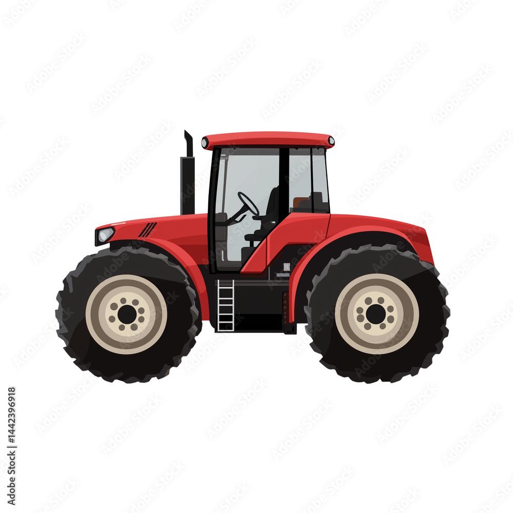 Red tractor parked on farm during daytime Red tractor parked on farm during daytime