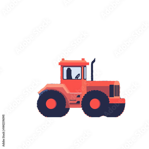 Tractor working in a field during sunny day