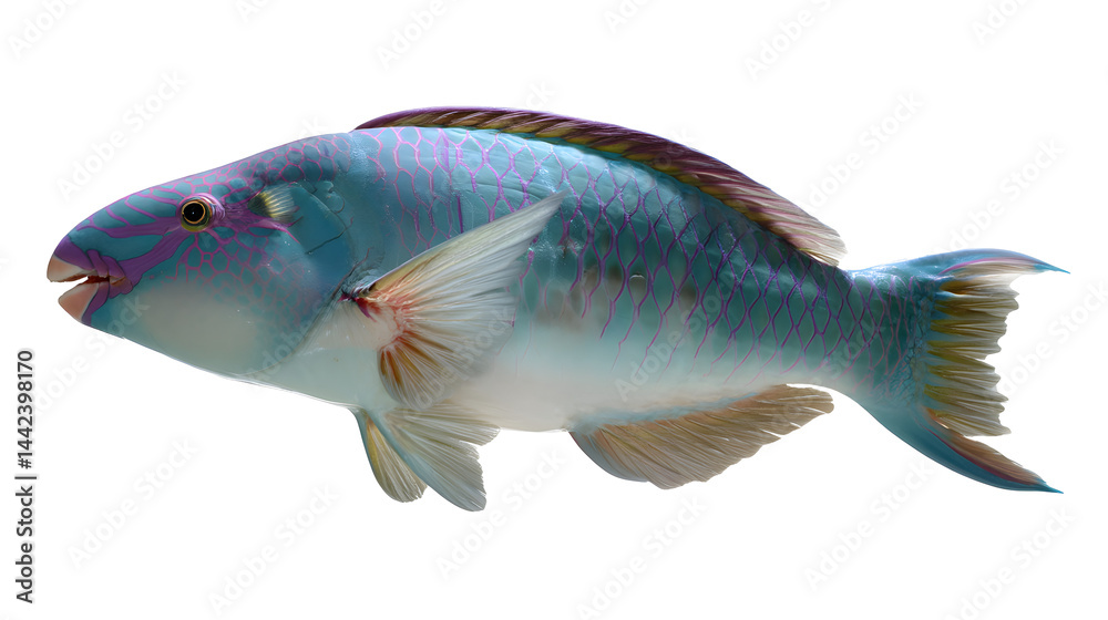 Fototapeta premium beautiful parrotfish on transparent