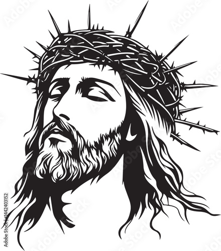 head of jesus crowned with thorns
