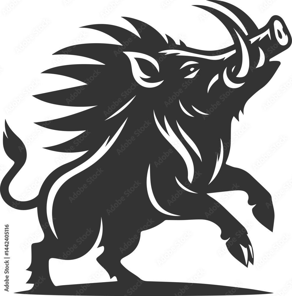 Obraz premium Vector silhouette of a boar animal