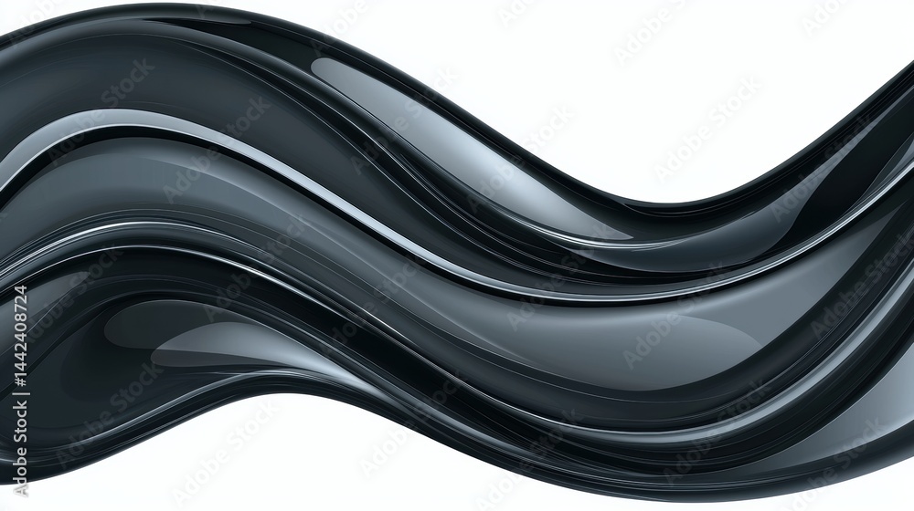A digital illustration of a wave-like pattern in shades of black and gray.