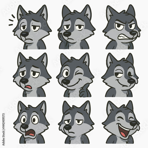 Wolf emotions set icons cartoon vector
vector set collection cartoon animals illustration on white background
cartoon collection wolf
Collection of 9 cartoon animals