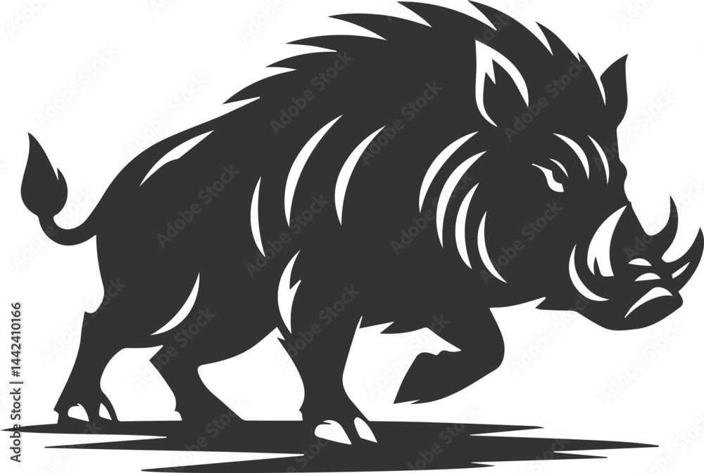 Fototapeta premium Vector silhouette of a boar animal