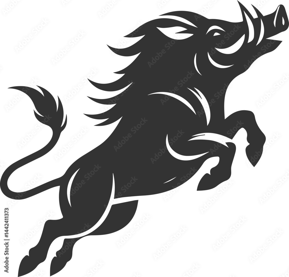 Obraz premium Vector silhouette of a boar animal