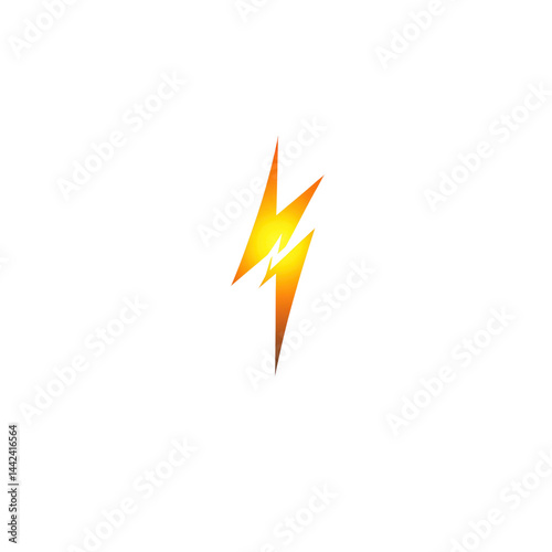 Fiery Lightning Bolt Abstract Energy Symbol Graphic