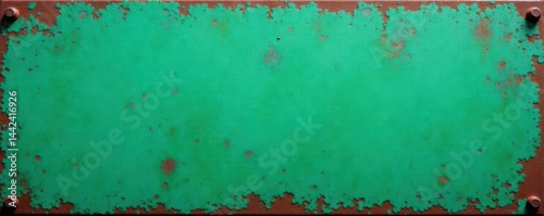 Obraz na płótnie Weathered green metal surface, oxidized patina, oxidized, steel, chipped w salonie