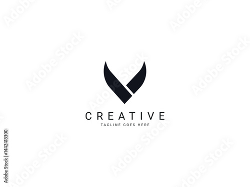 Free Download v modern letter logo - GFXLoad