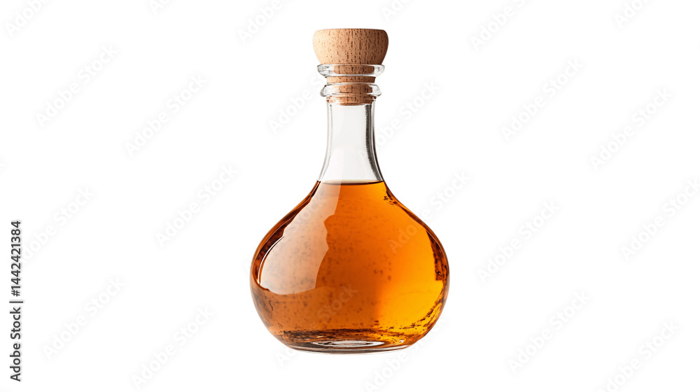 High-resolution image of a single vinegar bottle, centered on white background with no other objects --ar 16:9 High-resolution image of a single vinegar bottle, centered on white background with no other objects --ar 16:9
