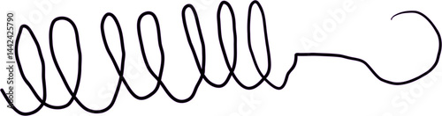 Spiral metal coil wire doodle hand drawn bounce steel curve line spring. Set vape metallic flexible coils. Steel motor spiral . 
