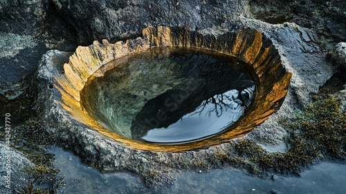 a deep well filled with water. photo