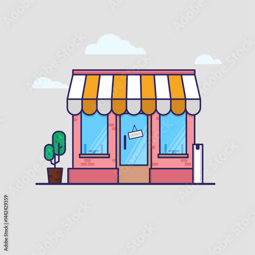 vector illustration of a shop
