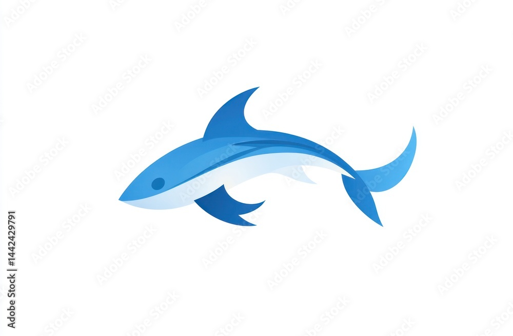Abstract stylized blue shark graphic Abstract stylized blue shark graphic