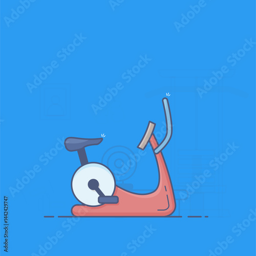 vector illustration of a cycle exercise machine gym