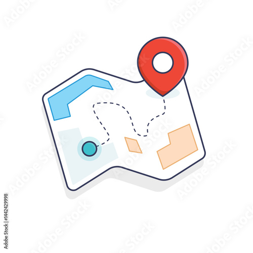 map pointer with gps icon