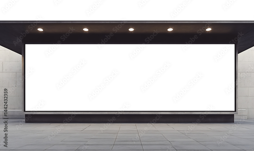 A blank billboard with three lights isolated on white background PNG. GENERATIVE AI A blank billboard with three lights isolated on white background PNG. GENERATIVE AI