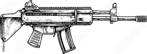 Illustration of a Military Assault Rifle