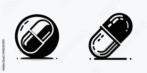 The Pills. Hospital Healthcare Clinic Treatment Symbol. Medication oral remedy pharmaceutical dose therapeutic tablet cure aid.