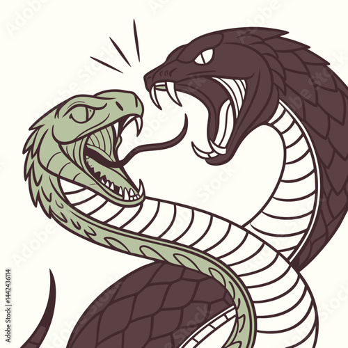 vector illustration of a cartoon snake