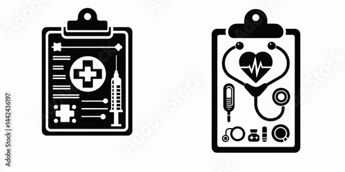 The Medical chart. Hospital Healthcare Clinic Treatment Symbol. Patients record a compilation of vital health info history documentation.