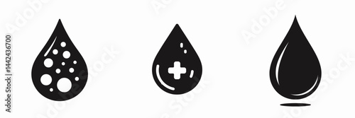 The Blood drop. Hospital Healthcare Clinic Treatment Symbol. Crimson bead fluid fragment vital essence imagery for medical concept.