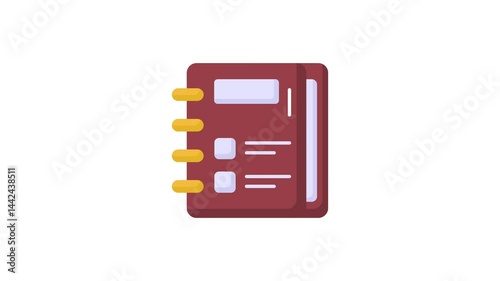 A photo album animated icon featuring a classic cover and pages, representing memories, nostalgia, and preserving moments to cherish