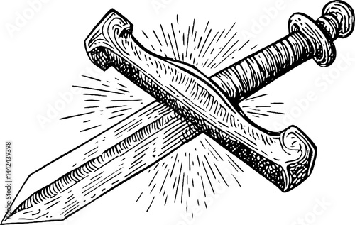 Illustration of a Decorative Sword
