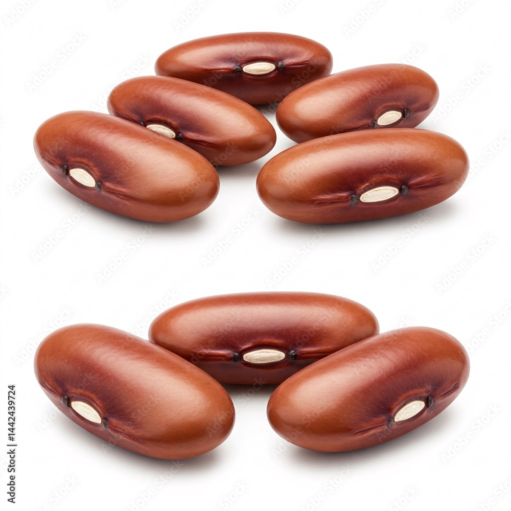 A group of red beans, isolated on a white background A group of red beans, isolated on a white background