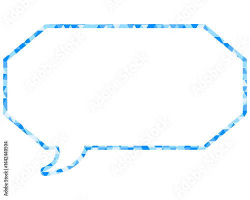 ステンドグラス風吹き出し　三角形模様　細長い八角形