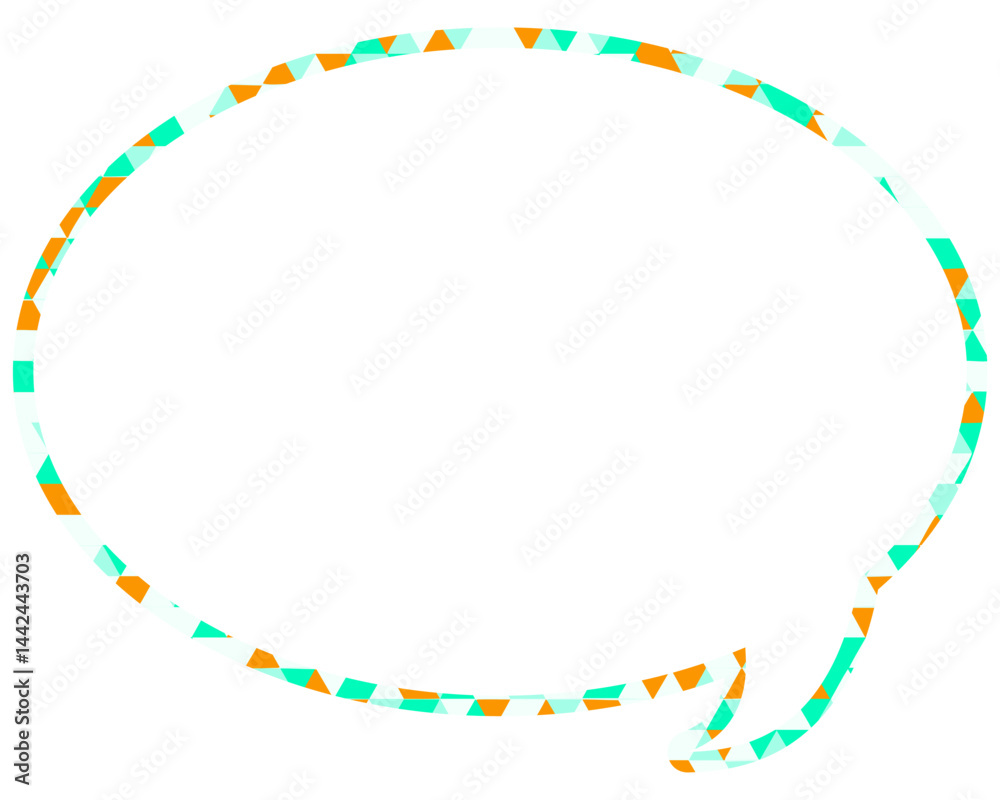 Fototapeta premium ステンドグラス風吹き出し 三角形模様 丸形