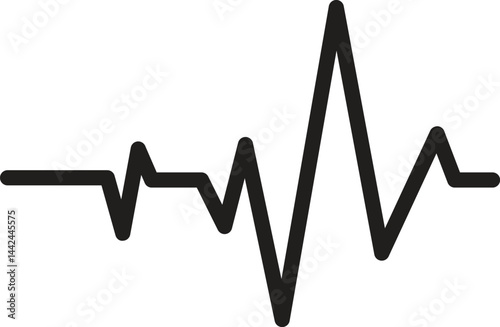 Black Heartbeat ECG Line Represents Medical Monitoring and Health