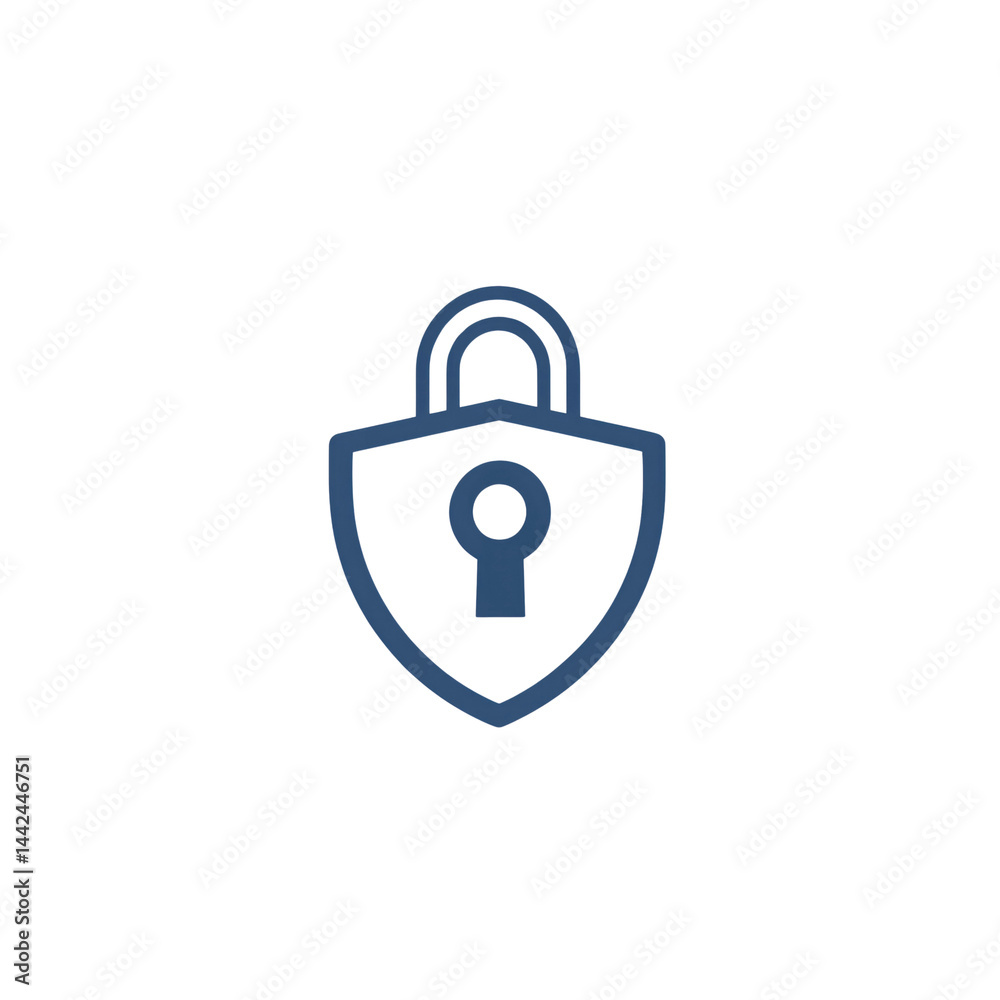 Padlock Icon within Shield Security and Protection Symbol Padlock Icon within Shield Security and Protection Symbol